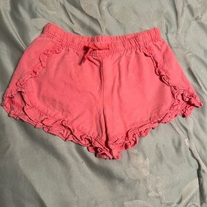 Gap khaki ruffle cotton shorts pink size S 6-7 EUC